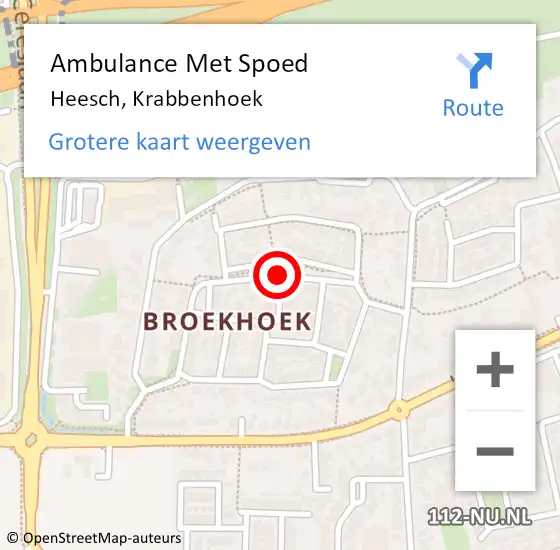 Locatie op kaart van de 112 melding: Ambulance Met Spoed Naar Heesch, Krabbenhoek op 10 juni 2019 21:25