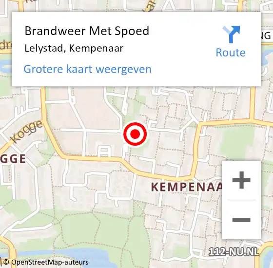 Locatie op kaart van de 112 melding: Brandweer Met Spoed Naar Lelystad, Kempenaar op 10 juni 2019 21:50
