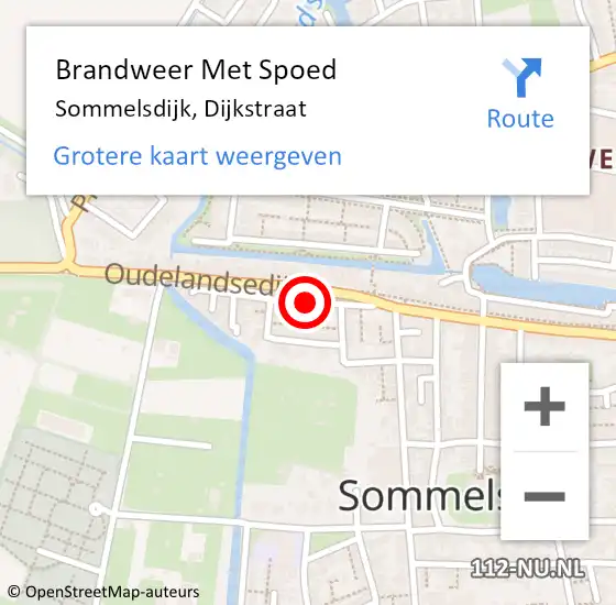 Locatie op kaart van de 112 melding: Brandweer Met Spoed Naar Sommelsdijk, Dijkstraat op 10 juni 2019 21:57
