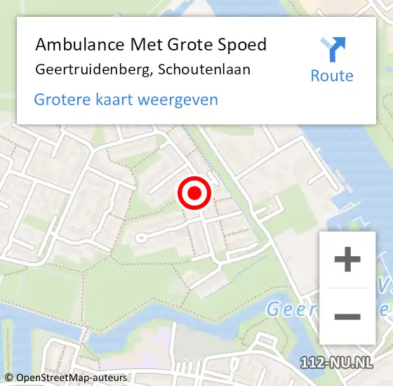 Locatie op kaart van de 112 melding: Ambulance Met Grote Spoed Naar Geertruidenberg, Schoutenlaan op 10 juni 2019 22:01