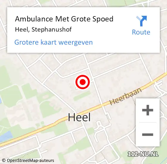 Locatie op kaart van de 112 melding: Ambulance Met Grote Spoed Naar Heel, Stephanushof op 10 juni 2019 22:08