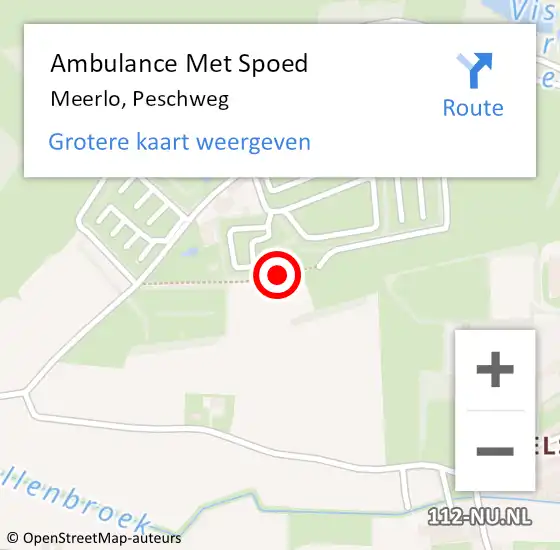 Locatie op kaart van de 112 melding: Ambulance Met Spoed Naar Meerlo, Peschweg op 10 juni 2019 22:52