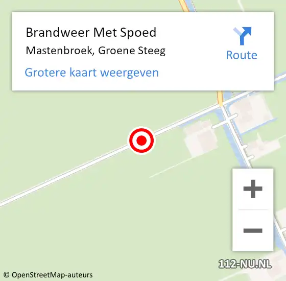 Locatie op kaart van de 112 melding: Brandweer Met Spoed Naar Mastenbroek, Groene Steeg op 10 juni 2019 23:11