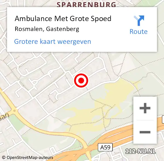 Locatie op kaart van de 112 melding: Ambulance Met Grote Spoed Naar Rosmalen, Gastenberg op 11 juni 2019 00:59