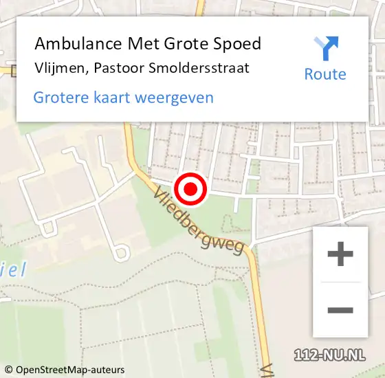 Locatie op kaart van de 112 melding: Ambulance Met Grote Spoed Naar Vlijmen, Pastoor Smoldersstraat op 11 juni 2019 01:41