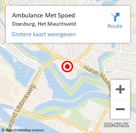 Locatie op kaart van de 112 melding: Ambulance Met Spoed Naar Doesburg, Het Mauritsveld op 11 juni 2019 05:11