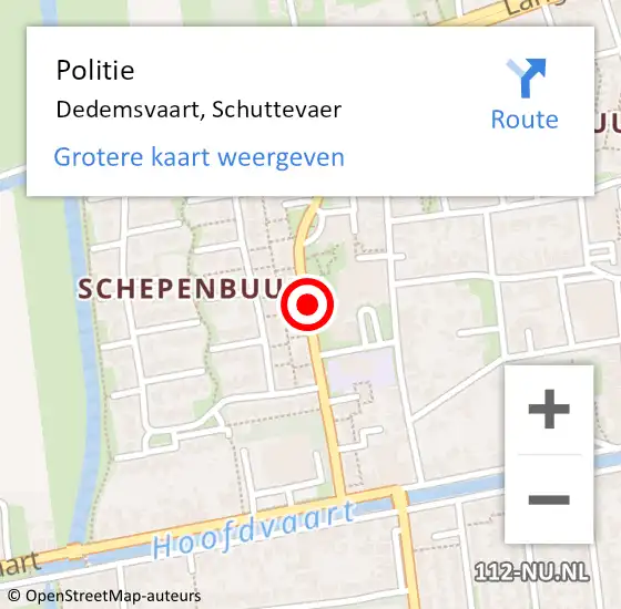 Locatie op kaart van de 112 melding: Politie Dedemsvaart, Schuttevaer op 11 juni 2019 08:26