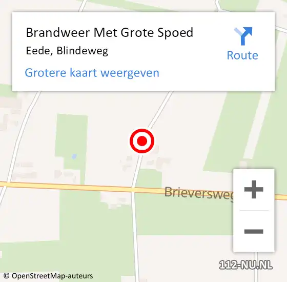 Locatie op kaart van de 112 melding: Brandweer Met Grote Spoed Naar Eede, Blindeweg op 11 juni 2019 10:30