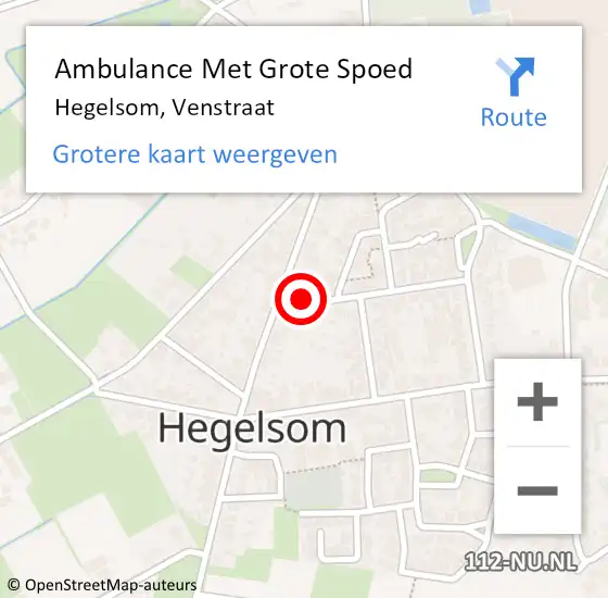 Locatie op kaart van de 112 melding: Ambulance Met Grote Spoed Naar Hegelsom, Venstraat op 4 april 2014 00:07