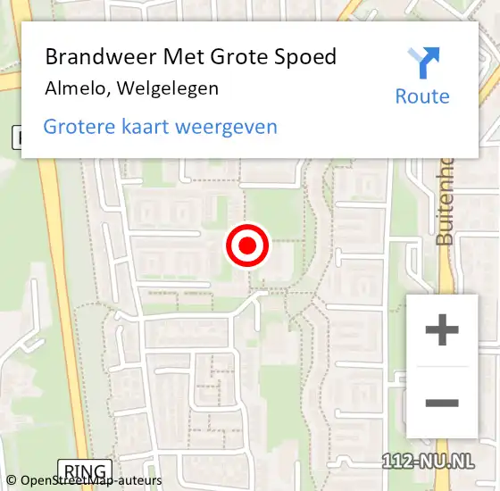 Locatie op kaart van de 112 melding: Brandweer Met Grote Spoed Naar Almelo, Welgelegen op 11 juni 2019 12:29