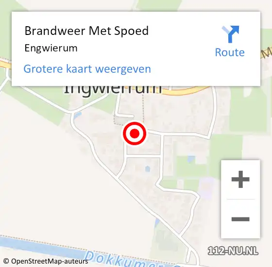 Locatie op kaart van de 112 melding: Brandweer Met Spoed Naar Engwierum op 11 juni 2019 12:30