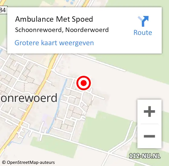 Locatie op kaart van de 112 melding: Ambulance Met Spoed Naar Schoonrewoerd, Noorderwoerd op 11 juni 2019 13:33