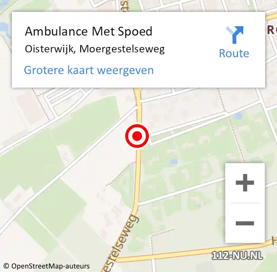 Locatie op kaart van de 112 melding: Ambulance Met Spoed Naar Oisterwijk, Moergestelseweg op 11 juni 2019 13:46