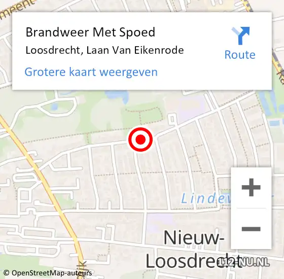 Locatie op kaart van de 112 melding: Brandweer Met Spoed Naar Loosdrecht, Laan Van Eikenrode op 11 juni 2019 14:03