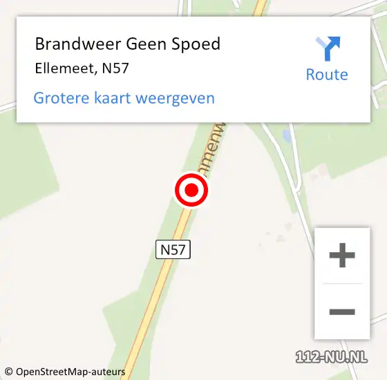 Locatie op kaart van de 112 melding: Brandweer Geen Spoed Naar Ellemeet, N57 op 11 juni 2019 14:28