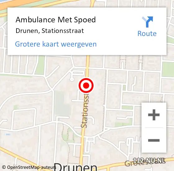 Locatie op kaart van de 112 melding: Ambulance Met Spoed Naar Drunen, Stationsstraat op 11 juni 2019 15:04