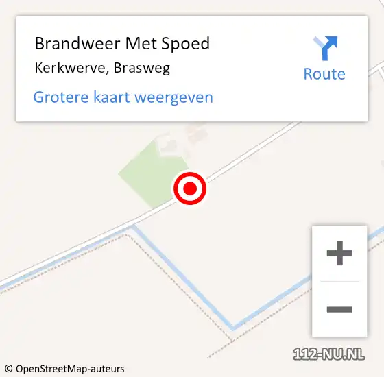 Locatie op kaart van de 112 melding: Brandweer Met Spoed Naar Kerkwerve, Brasweg op 11 juni 2019 15:32