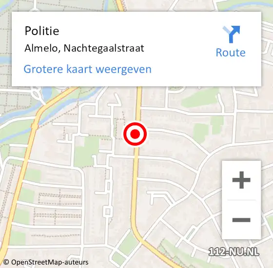 Locatie op kaart van de 112 melding: Politie Almelo, Nachtegaalstraat op 11 juni 2019 16:12