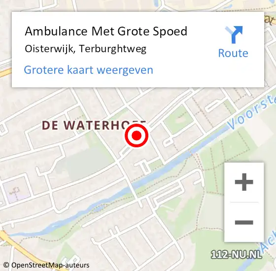 Locatie op kaart van de 112 melding: Ambulance Met Grote Spoed Naar Oisterwijk, Terburghtweg op 11 juni 2019 16:25