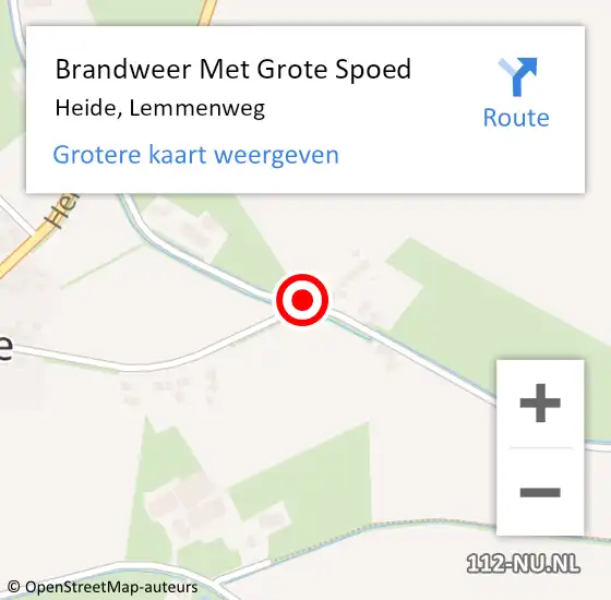 Locatie op kaart van de 112 melding: Brandweer Met Grote Spoed Naar Heide, Lemmenweg op 11 juni 2019 18:15