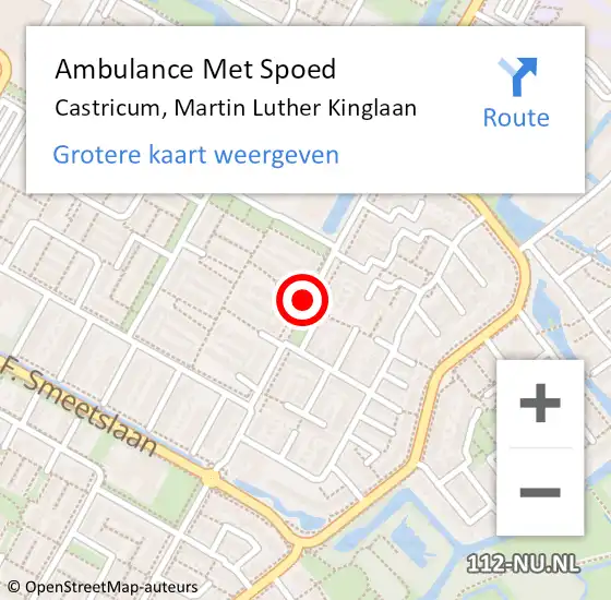 Locatie op kaart van de 112 melding: Ambulance Met Spoed Naar Castricum, Martin Luther Kinglaan op 11 juni 2019 19:43
