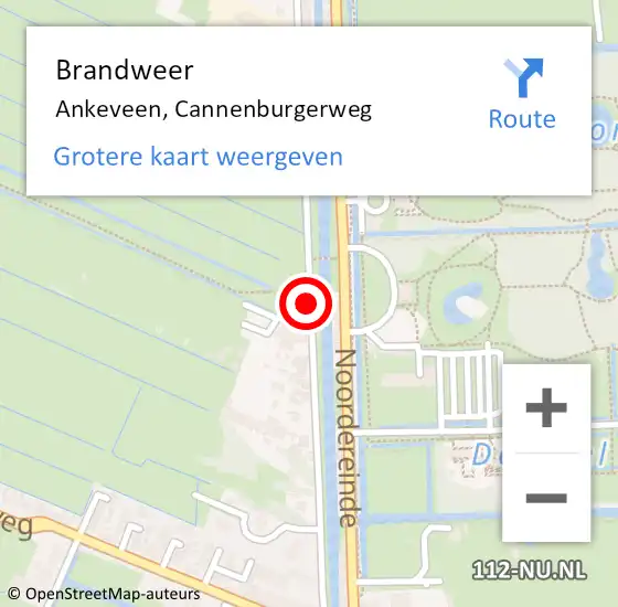 Locatie op kaart van de 112 melding: Brandweer Ankeveen, Cannenburgerweg op 11 juni 2019 19:52
