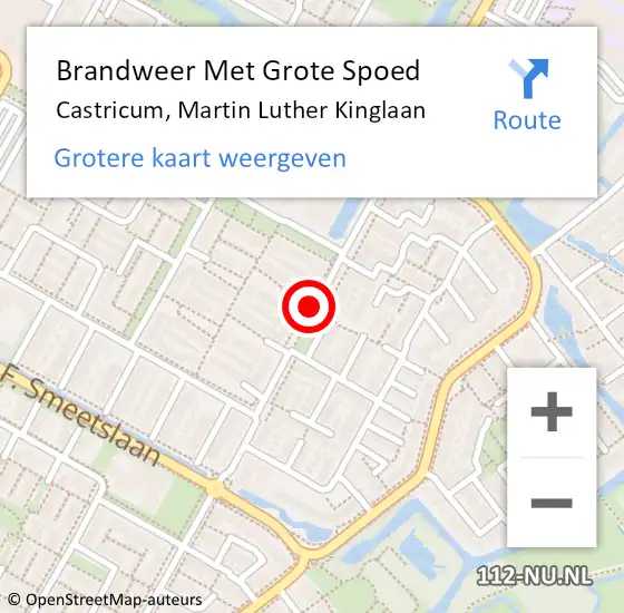 Locatie op kaart van de 112 melding: Brandweer Met Grote Spoed Naar Castricum, Martin Luther Kinglaan op 11 juni 2019 20:05