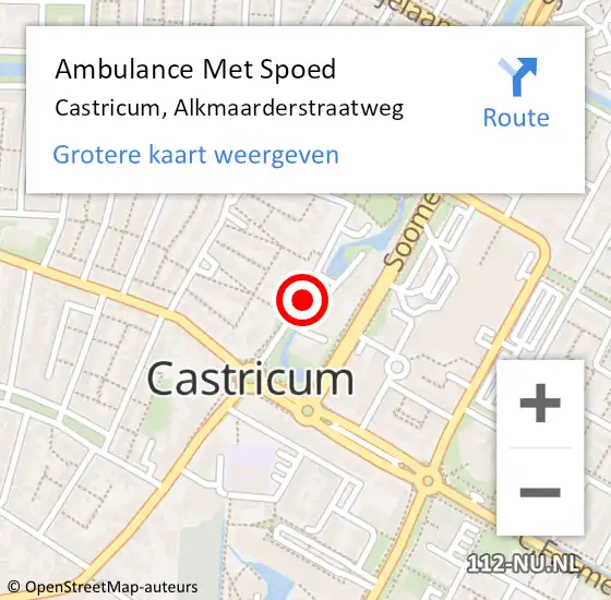 Locatie op kaart van de 112 melding: Ambulance Met Spoed Naar Castricum, Alkmaarderstraatweg op 11 juni 2019 20:07