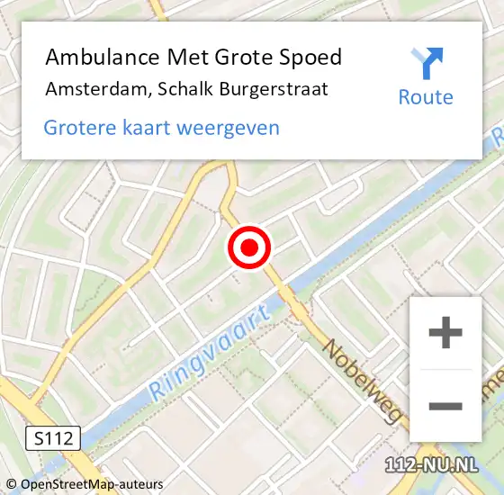 Locatie op kaart van de 112 melding: Ambulance Met Grote Spoed Naar Amsterdam, Schalk Burgerstraat op 11 juni 2019 20:15