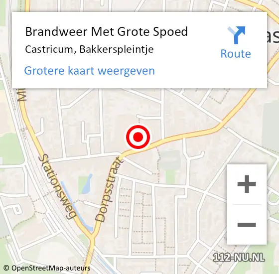 Locatie op kaart van de 112 melding: Brandweer Met Grote Spoed Naar Castricum, Bakkerspleintje op 11 juni 2019 21:13
