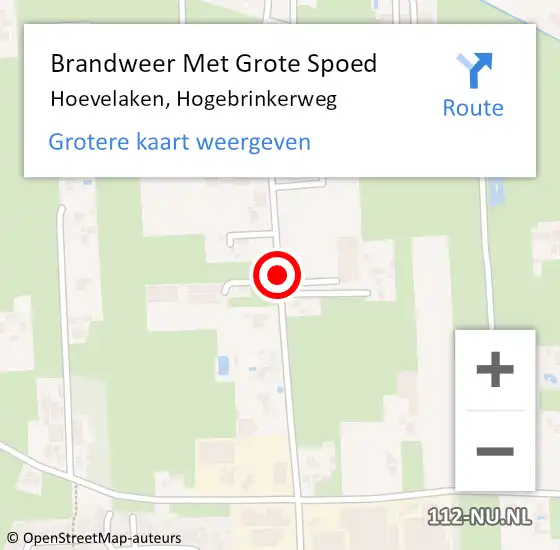 Locatie op kaart van de 112 melding: Brandweer Met Grote Spoed Naar Hoevelaken, Hogebrinkerweg op 11 juni 2019 21:47