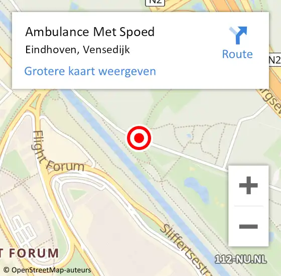 Locatie op kaart van de 112 melding: Ambulance Met Spoed Naar Eindhoven, Vensedijk op 11 juni 2019 21:50