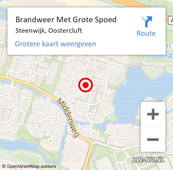 Locatie op kaart van de 112 melding: Brandweer Met Grote Spoed Naar Steenwijk, Oostercluft op 11 juni 2019 23:53