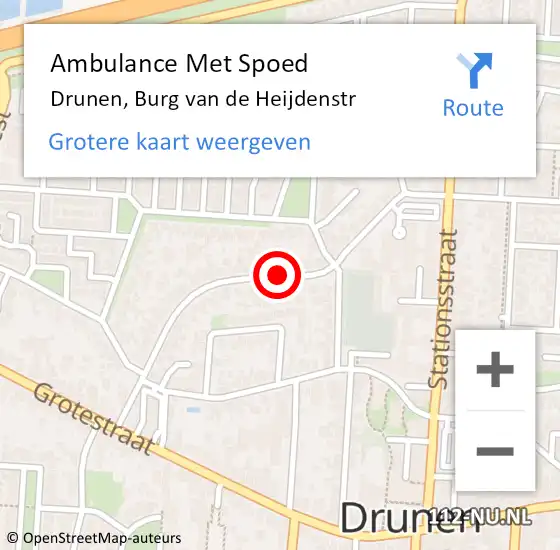 Locatie op kaart van de 112 melding: Ambulance Met Spoed Naar Drunen, Burg van de Heijdenstr op 12 juni 2019 09:46