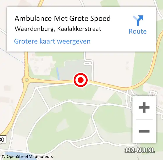 Locatie op kaart van de 112 melding: Ambulance Met Grote Spoed Naar Waardenburg, Kaalakkerstraat op 12 juni 2019 10:26