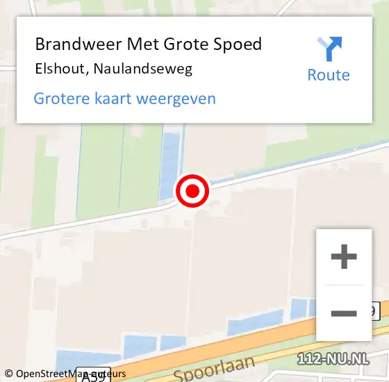 Locatie op kaart van de 112 melding: Brandweer Met Grote Spoed Naar Elshout, Naulandseweg op 12 juni 2019 10:38