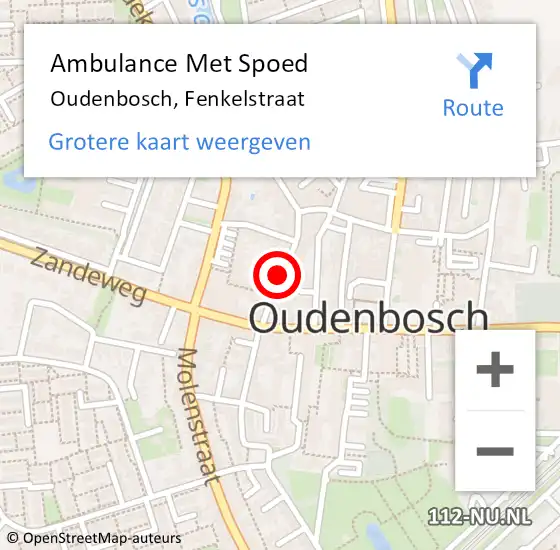 Locatie op kaart van de 112 melding: Ambulance Met Spoed Naar Oudenbosch, Fenkelstraat op 12 juni 2019 10:45