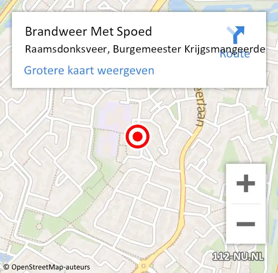 Locatie op kaart van de 112 melding: Brandweer Met Spoed Naar Raamsdonksveer, Burgemeester Krijgsmangeerde op 12 juni 2019 10:53