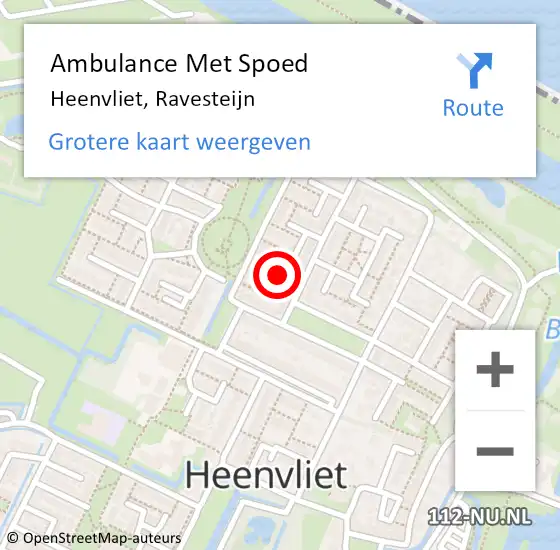 Locatie op kaart van de 112 melding: Ambulance Met Spoed Naar Heenvliet, Ravesteijn op 12 juni 2019 11:22