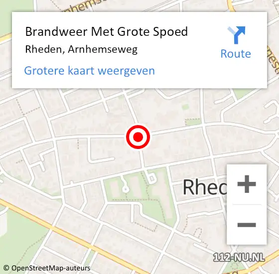 Locatie op kaart van de 112 melding: Brandweer Met Grote Spoed Naar Rheden, Arnhemseweg op 12 juni 2019 11:34