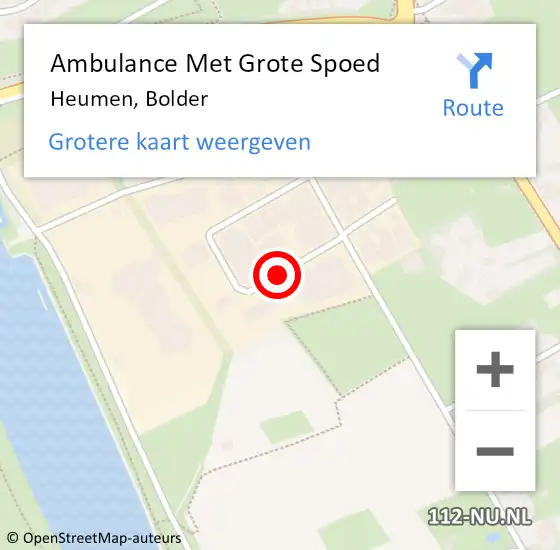 Locatie op kaart van de 112 melding: Ambulance Met Grote Spoed Naar Heumen, Bolder op 12 juni 2019 12:47