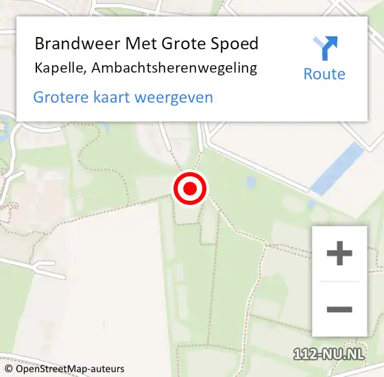 Locatie op kaart van de 112 melding: Brandweer Met Grote Spoed Naar Kapelle, Ambachtsherenwegeling op 12 juni 2019 13:14