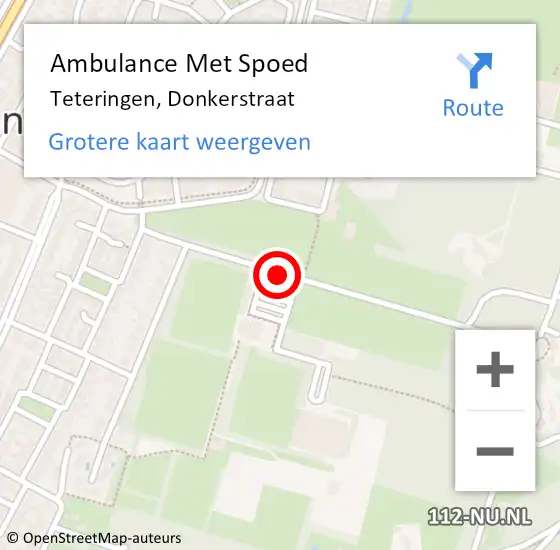 Locatie op kaart van de 112 melding: Ambulance Met Spoed Naar Teteringen, Donkerstraat op 12 juni 2019 13:17