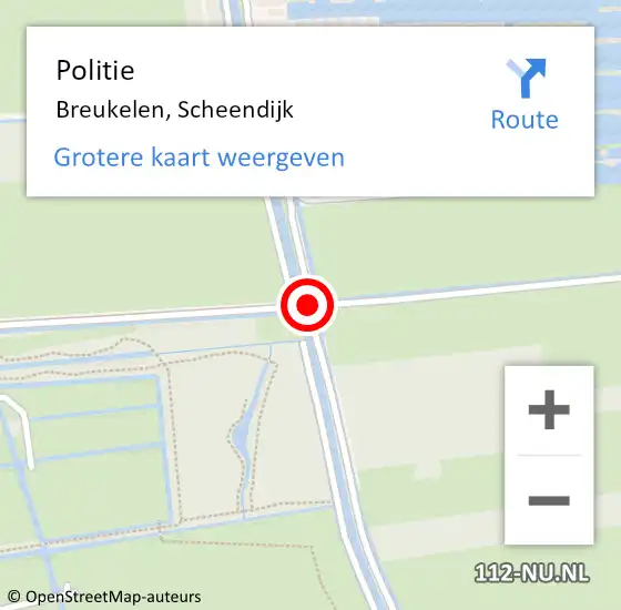 Locatie op kaart van de 112 melding: Politie Breukelen, Scheendijk op 12 juni 2019 13:18