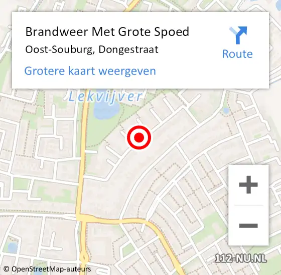 Locatie op kaart van de 112 melding: Brandweer Met Grote Spoed Naar Oost-Souburg, Dongestraat op 12 juni 2019 13:46
