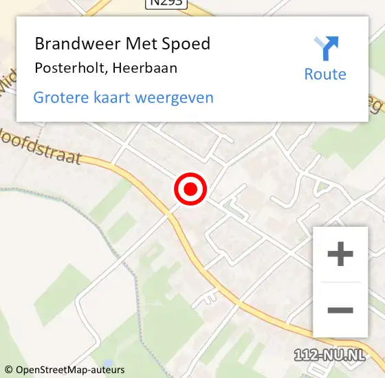 Locatie op kaart van de 112 melding: Brandweer Met Spoed Naar Posterholt, Heerbaan op 12 juni 2019 13:46