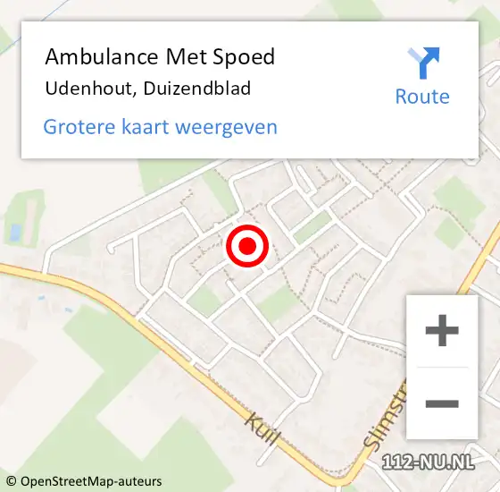 Locatie op kaart van de 112 melding: Ambulance Met Spoed Naar Udenhout, Duizendblad op 12 juni 2019 14:08