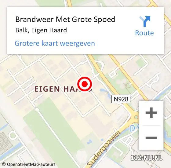 Locatie op kaart van de 112 melding: Brandweer Met Grote Spoed Naar Balk, Eigen Haard op 12 juni 2019 16:34