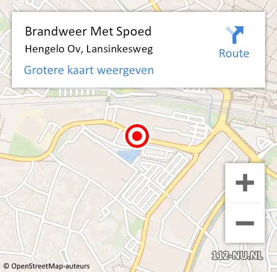 Locatie op kaart van de 112 melding: Brandweer Met Spoed Naar Hengelo Ov, Lansinkesweg op 12 juni 2019 17:53