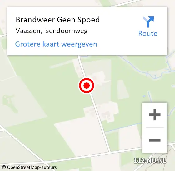 Locatie op kaart van de 112 melding: Brandweer Geen Spoed Naar Vaassen, Isendoornweg op 4 april 2014 08:10